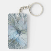 Elegant Beauty Modern Abstract Fractal Art Flower Schlüsselanhänger (Rückseite)
