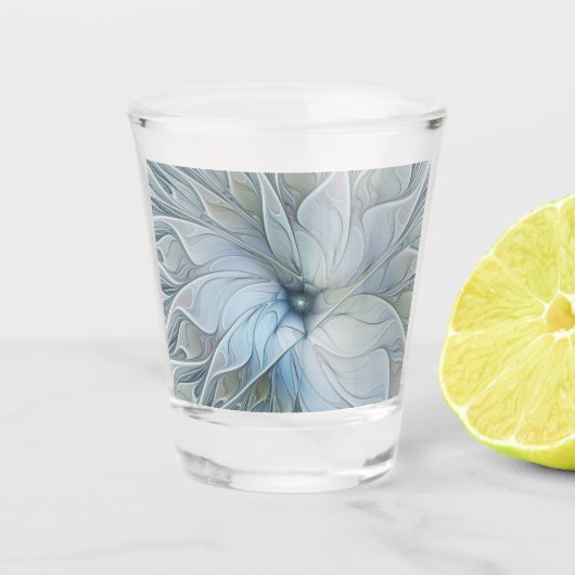 Elegant Beauty Modern Abstract Fractal Art Flower Schnapsglas (Vorderseite)