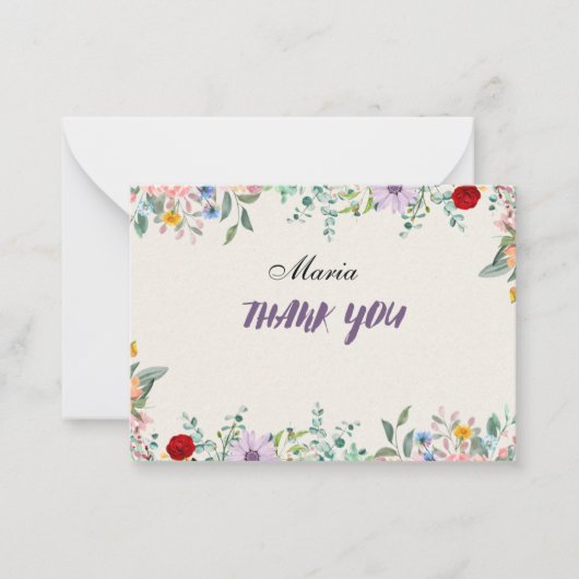 elegant bedankt mitteilungskarte (Vorderseite)