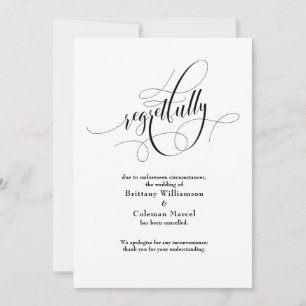 Elegant bedauerlich abgesagt Hochzeit Ankündigung