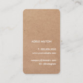 Elegant bedruckte Kraft Weiße Blüte Visitenkarte (Rückseite)