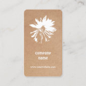 Elegant bedruckte Kraft Weiße Blüte Visitenkarte (Vorderseite)