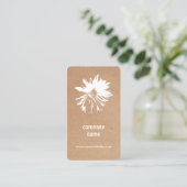 Elegant bedruckte Kraft Weiße Blüte Visitenkarte (Stehend Vorderseite)