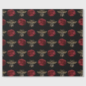 Elegant Bee Floral Geschenk Geschenkpapier (Flach)