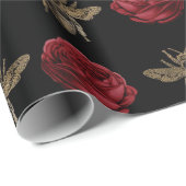 Elegant Bee Floral Geschenk Geschenkpapier (Rolleneckpunkt)