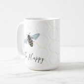Elegant Bee Happy Gold Honeycomb Kaffeetasse (Vorderseite Links)