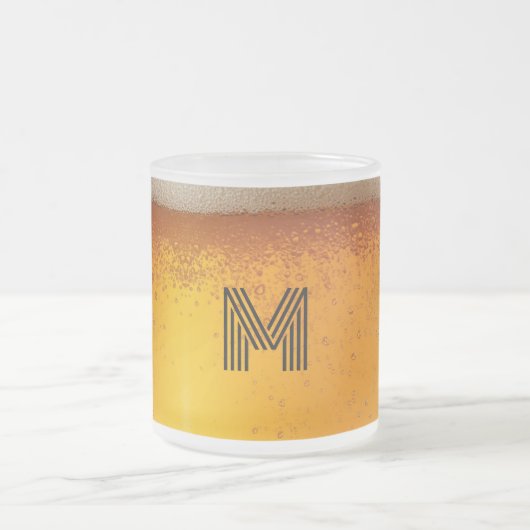 Elegant Beer Monogram Christmas party Mattglastasse (Mittel)