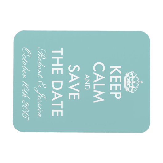 Elegant behalten Ruhe speichern Sie den Datums-Mag Magnet (Horizontal)