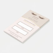 Elegant beige and gold Lash appointment Post-it Klebezettel (angewinkelt)