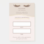 Elegant beige and gold Lash appointment Post-it Klebezettel (Vorderseite)