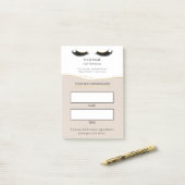 Elegant beige and gold Lash appointment Post-it Klebezettel (Auf Schreibtisch)
