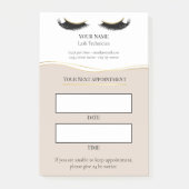 Elegant beige and gold Lash appointment Post-it Klebezettel (Vorderseite)