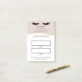 Elegant beige and gold Lash appointment Post-it Klebezettel (Auf Schreibtisch)