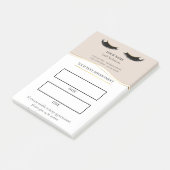 Elegant beige and gold Lash appointment Post-it Klebezettel (angewinkelt)