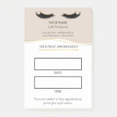 Elegant beige and gold Lash appointment Post-it Klebezettel (Vorderseite)