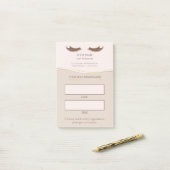 Elegant beige and gold Lash appointment Post-it Klebezettel (Auf Schreibtisch)