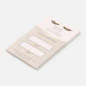 Elegant beige and gold Lash appointment Post-it Klebezettel (angewinkelt)