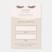 Elegant beige and gold Lash appointment Post-it Klebezettel (Vorderseite)