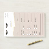 Elegant beige and gold Lash Client Post-it® Notes Post-it Klebezettel (Auf Schreibtisch)