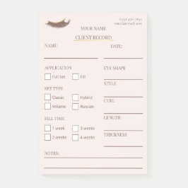 Elegant Beige and gold Lash Client  Post-it® Notes Post-it Klebezettel