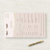 Elegant beige and gold Lash Client  Post-it® Notes Post-it Klebezettel (Auf Schreibtisch)