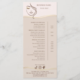 Elegant Beige and Gold Salon Price List Menükarte