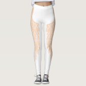 Elegant Beige Angel Wings Leggings (Vorderseite)
