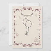 "Elegant Beige Birthday Party Invite" Einladung (Rückseite)