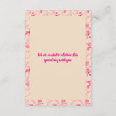 Elegant Beige & Blush Pink Floral Wedding Begleitkarte (Rückseite)