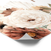 Elegant Beige Boho Pampas Grass Guest Book Sign Poster (Ecke)