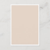 Elegant Beige Bordered Foto Hochzeit Begleitkarte (Rückseite)