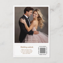 Elegant Beige Bordered Foto Hochzeit