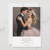 Elegant Beige Bordered Foto Hochzeit Einladung (Vorderseite)