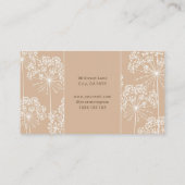 Elegant Beige Botanical Hair Stylist  Visitenkarte (Rückseite)