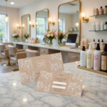 Elegant Beige Botanical Referral Business Card