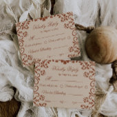 Elegant Beige Brown Wedding Rsvp Begleitkarte