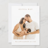 Elegant Beige Calligraphie Danke Baby Shower (Rückseite)