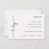 Elegant Beige Calligraphy RSVP Karte (Vorderseite)