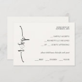 Elegant Beige Calligraphy RSVP Karte (Vorne/Hinten)