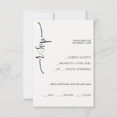Elegant Beige Calligraphy RSVP Karte (Vorderseite)