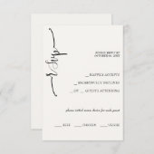Elegant Beige Calligraphy RSVP Karte (Vorne/Hinten)