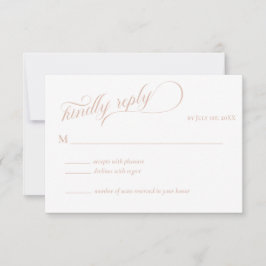 Elegant Beige Calligraphy Wedding RSVP Karte