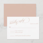 Elegant Beige Calligraphy Wedding RSVP Karte (Vorne/Hinten)