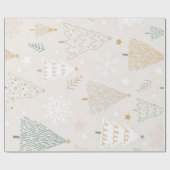 Elegant Beige Christmas Tree Gift Wrap Geschenkpapier (Flach)