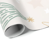 Elegant Beige Christmas Tree Gift Wrap Geschenkpapier (Rolleneckpunkt)