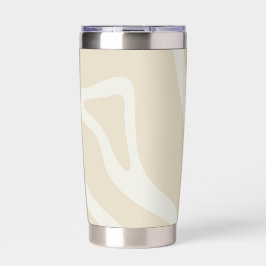 Elegant Beige Cream Simple Organic Pattern Thermobecher