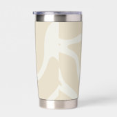 Elegant Beige Cream Simple Organic Pattern Thermobecher (Rechts)