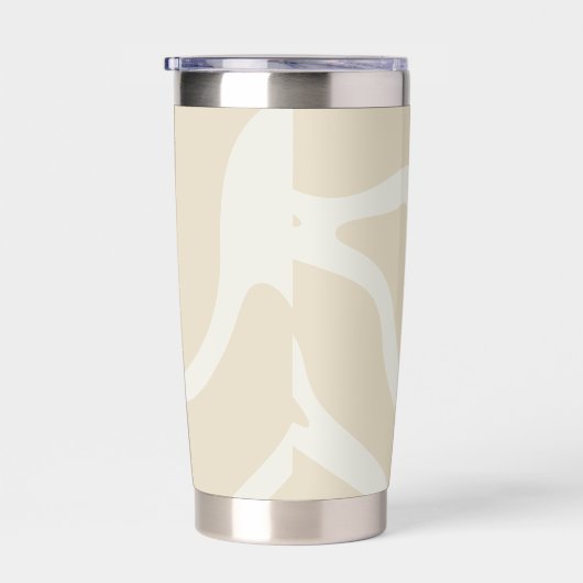 Elegant Beige Cream Simple Organic Pattern Thermobecher (Rechts)