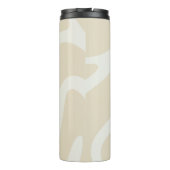 Elegant Beige Cream Simple Organic Pattern Thermosbecher (Rückseite)