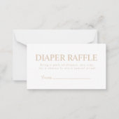 Elegant Beige Diaper Raffle Mitteilungskarte (Vorderseite)